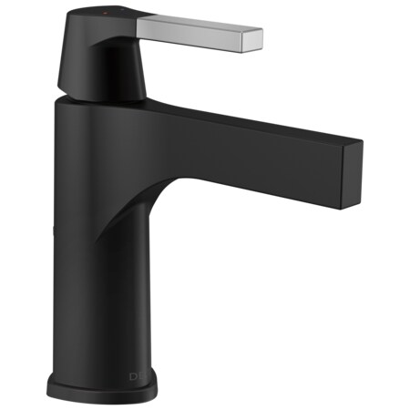 Delta 1 or 3-hole 4" installation Hole Single Hole Lavatory Faucet, Chrome / Matte Black 574-CSMPU-DST